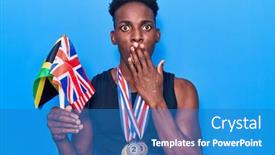  Presentation with jamaica - Slide deck with young-african-american-man-wearing background and a teal colored foreground