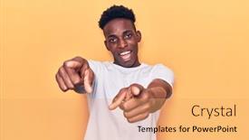  Presentation with african american - Slide set featuring young-african-american-man-wearing background and a yellow colored foreground