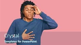  Presentation with fever - Colorful PPT theme enhanced with young-african-american-man-wearing backdrop and a ocean colored foreground