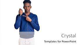  Presentation with sportswear - Colorful PPT theme enhanced with young-african-american-man-wearing backdrop and a white colored foreground