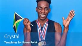  Presentation with jamaica - Beautiful slides featuring young-african-american-man-wearing backdrop and a ocean colored foreground
