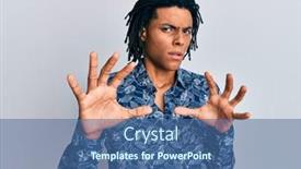  Presentation with 80s - Audience pleasing slide set consisting of young-african-american-man-wearing backdrop and a ocean colored foreground