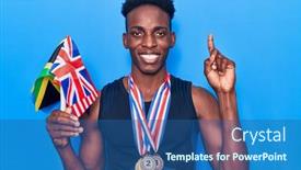  Presentation with jamaica - Beautiful theme featuring young-african-american-man-wearing backdrop and a ocean colored foreground