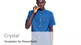  Presentation with lips mouth - Cool new slide deck with young-african-american-man-wearing backdrop and a white colored foreground