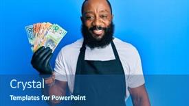  Presentation with australia - Amazing slide set having young-african-american-man-wearing backdrop and a ocean colored foreground