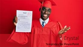  Presentation with ceremony - Slide set featuring young-african-american-man-wearing background and a red colored foreground