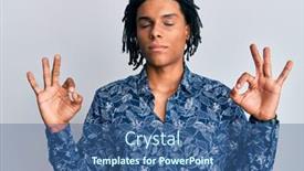  Presentation with 80s - PPT layouts consisting of young-african-american-man-wearing background and a ocean colored foreground