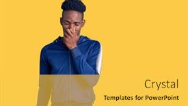  Presentation with bad breath - Colorful PPT theme enhanced with young-african-american-man-wearing backdrop and a yellow colored foreground