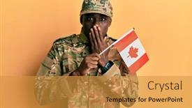  Presentation with canadian - Colorful PPT theme enhanced with young-african-american-man-wearing backdrop and a gold colored foreground