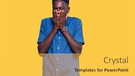  Presentation with scandal - Presentation theme consisting of young-african-american-man-wearing background and a yellow colored foreground