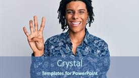  Presentation with 80s - Audience pleasing PPT theme consisting of young-african-american-man-wearing backdrop and a ocean colored foreground