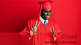  Presentation with ceremony - Audience pleasing presentation theme consisting of young-african-american-man-wearing backdrop and a red colored foreground
