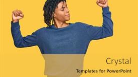 Presentation with proud american - Presentation theme consisting of young-african-american-man-wearing background and a yellow colored foreground