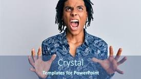  Presentation with 80s - Presentation design featuring young-african-american-man-wearing background and a ocean colored foreground