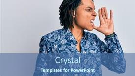  Presentation with 80s - Cool new PPT theme with young-african-american-man-wearing backdrop and a ocean colored foreground