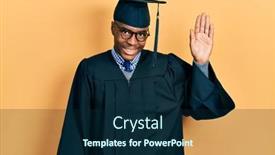  Presentation with ceremony - Colorful presentation theme enhanced with young-african-american-man-wearing backdrop and a navy blue colored foreground