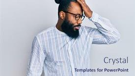  Presentation with african american business - Audience pleasing slide set consisting of young-african-american-man-wearing backdrop and a sky blue colored foreground