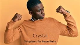  Presentation with proud american - Presentation theme consisting of young-african-american-man-wearing background and a gold colored foreground