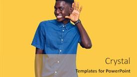  Presentation with hearing - Slide deck featuring young-african-american-man-wearing background and a yellow colored foreground