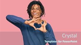  Presentation with american heart - Presentation enhanced with young-african-american-man-wearing background and a ocean colored foreground