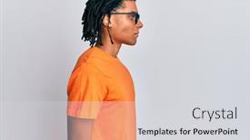  Presentation with african american - Presentation theme having young-african-american-man-wearing background and a light gray colored foreground