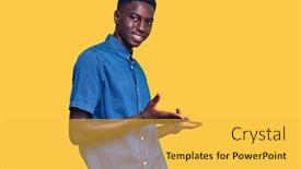  Presentation with ophthalmoscope african american models - Audience pleasing slide set consisting of young-african-american-man-wearing backdrop and a yellow colored foreground