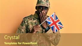  Presentation with united kingdom - PPT layouts having young-african-american-man-wearing background and a red colored foreground