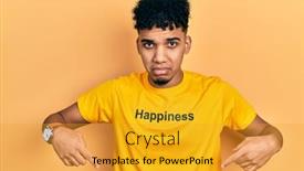  Presentation with american - PPT theme with young-african-american-man-wearing background and a gold colored foreground