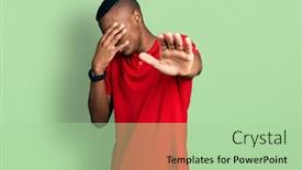  Presentation with african american seniors - Colorful slide set enhanced with young-african-american-man-wearing backdrop and a mint green colored foreground