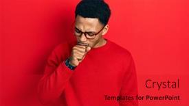  Presentation with health care - Slide set featuring young-african-american-man-wearing background and a crimson colored foreground