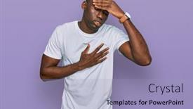  Presentation with fever - PPT theme consisting of young-african-american-man-wearing background and a light blue colored foreground