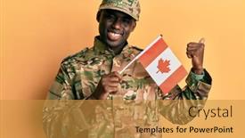  Presentation with canadian - Colorful presentation enhanced with young-african-american-man-wearing backdrop and a gold colored foreground