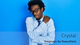  Presentation with african american business - Slide deck enhanced with young-african-american-man-wearing background and a light blue colored foreground