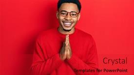  Presentation with praying hands - Slide set featuring young-african-american-man-wearing background and a crimson colored foreground