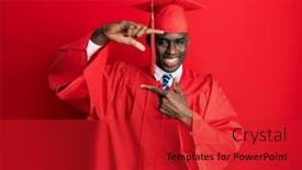  Presentation with graduation frame - Presentation with young-african-american-man-wearing background and a red colored foreground