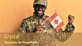  Presentation with canadian flag - Presentation theme with young-african-american-man-wearing background and a coral colored foreground