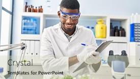  Presentation with young plant - Presentation theme consisting of young-african-american-man-wearing background and a soft green colored foreground