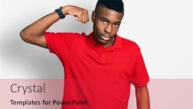  Presentation with proud american - PPT theme with young-african-american-man-wearing background and a red colored foreground