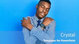  Presentation with african american business - PPT theme consisting of young-african-american-man-wearing background and a teal colored foreground