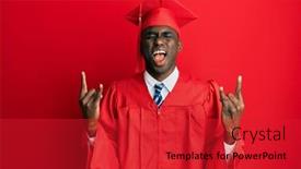  Presentation with american graduation african education - Theme consisting of young-african-american-man-wearing background and a red colored foreground