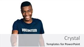  Presentation with hand palm - PPT theme having young-african-american-man-wearing background and a white colored foreground