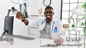  Presentation with xray - Presentation design consisting of young-african-american-man-wearing background and a light gray colored foreground