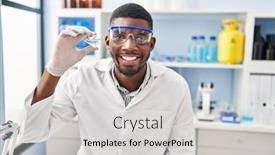  Presentation with diamond - Slide deck having young-african-american-man-wearing background and a light gray colored foreground