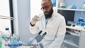  Presentation with diamond - Slide deck having young-african-american-man-wearing background and a light blue colored foreground