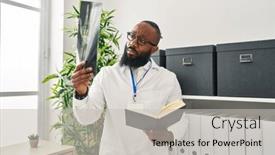  Presentation with xray - Presentation with young-african-american-man-wearing background and a light gray colored foreground