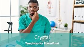  Presentation with lips mouth - PPT theme consisting of young-african-american-man-working background and a teal colored foreground