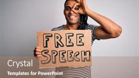  Presentation with african american protest - Beautiful presentation featuring young-african-american-man backdrop and a coral colored foreground