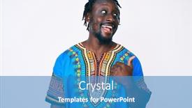  Presentation with tshirt - Presentation theme consisting of young-african-american-man background and a teal colored foreground