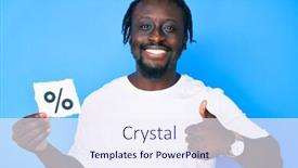  Presentation with percentage - PPT layouts enhanced with young-african-american-man background and a sky blue colored foreground