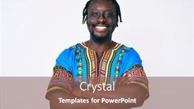  Presentation with tshirt - PPT theme with young-african-american-man background and a violet colored foreground